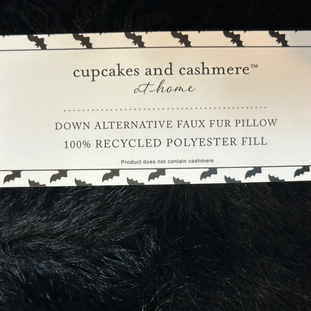 Cool Faux Fur Black Bat Pillow